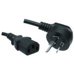 RackPower CM0NC050-PS 10A 3-Pin to C13 Cable - 50cm - Black Side Entry Plug - 1mm2 - PVC