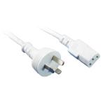 RackPower CM0NC100W 10A 3-Pin to C13 Cable - 1m - White 0.75mm2 - PVC