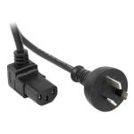 RackPower CM0NC200-SB 10A 3-Pin to C13 Cable - 2m - Black Bottom Entry Socket - 0.75mm2 - PVC