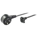 RackPower CM0NF200-PSSB 10A 2-Pin to C7 Cable - 2m - Black Side Entry Plug - Bottom Entry Socket - 0.75mm2 - PVC