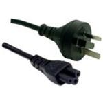 RackPower CM0NL200 10A 3-Pin to C5 Cable - 2m - Black Clover Socket - 0.75mm2 - PVC