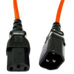 RackPower CM1CC100N 10A C14 to C13 Cable - 1m - Orange 1mm2 - PVC
