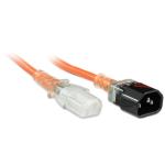 RackPower CM1CC150M 10A C14 to C13 Cable - 1.5m - Orange Clear Plug - Clear Socket - 1mm2 - PVC