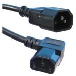 RackPower CM1CC300-SL 10A C14 to C13 Cable - 3m - Black Left-Hand Angled Socket - 1mm2 - PVC