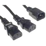 RackPower CM1CCC060 10A - 2x C13 C14 to 2x C13 Cable - 60cm - Black 1mm2 - PVC