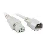 RackPower CM1CH050W 10A C14 to C15 Cable - 50cm - White 120C High Temp Socket - 1mm2 - Rubber