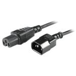 RackPower CM1CH500 10A C14 to C15 Cable - 5m - Black 120C High Temp Socket - 1mm2 - Rubber