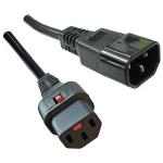 IEC-Lock IEC C14 to C13 Power Cable - 75cm - Black 10A - IEC-Lock - 1mm2