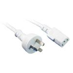 RackPower CM1NC150W 10A 3-Pin to C13 Cable - 1.5m - White 1mm2 - PVC