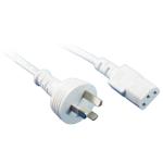 RackPower CM1NC300W 10A 3-Pin to C13 Cable - 3m - White 1mm2 - PVC