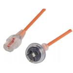 IEC-Lock AU 3 Pin to IEC C13 Power Cable - 5m - Orange 10A - IEC-Lock - 1mm2 - Clear Plug