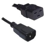 RackPower CM2CC100-12 10A - 16A C19 C14 to C19 Cable - 1m - Black 1.5mm2 - PVC