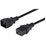 RackPower CM2CC500 16A C20 to C19 Cable - 5m - Black 1.5mm2 - PVC