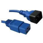 RackPower CM2CC500B 16A C20 to C19 Cable - 5m - Blue 1.5mm2 - PVC