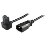 RackPower 10A - High Temp C14 to C15 Cable - 2m - Black 120 C - Bottom Entry Socket - 1mm2 - Rubber