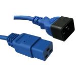RackPower CM2CC075B 16A C20 to C19 Cable - 75cm - Blue 1.5mm2 - PVC