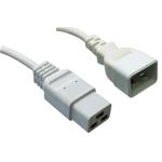 RackPower CM2CC250W 16A C20 to C19 Cable - 2.5m - White 1.5mm2 - PVC
