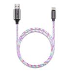 Sansai TPE-6363R RGB Light Up USB-A Male to Male USB-C Charging Cable 1m visible flowed LED Showing luminous and gorgeous flowing brightness when charging