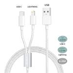Sansai IPH-0931B USB-A to USB-C / Lightning Cable - 1.2m - White 2-in-1