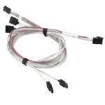 Supermicro 12Gb/s MiniSAS HD to 4x SATA Cable - 90cm / 90cm / 75cm / 75cm Internal - 75 cm sideband