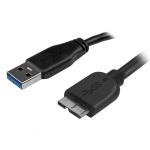 StarTech.com USB3AUB2MS USB 3.0 - 5Gbps USB-A to Micro USB Cable - 2m Slim - SuperSpeed USB 3.0 - A to Micro B - M/M