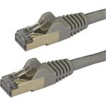 StarTech.com 6ASPAT3MGR Cat6A - 10 Gigabit - 100W PoE Ethernet Cable - 3m - Gray Shielded - Snagless - RJ45 - STP - 10GbE Network Cable - Strain Relief - Fluke Tested - UL-TIA Certified
