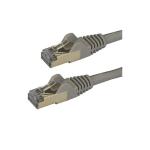 StarTech.com 6ASPAT50CMGR Cat6A - 10 Gigabit - 100W PoE Ethernet Cable - 50cm - Gray Shielded - Snagless - RJ45 - STP - 10GbE Network Cable - Strain Relief - Fluke Tested - UL-TIA Certified