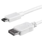 StarTech.com CDP2DPMM1MW 4K 60Hz - HBR2 USB-C to DisplayPort Cable - 1m (3ft) - White DP 1.2 Alt Mode - USB-C to DP - Thunderbolt 3 Compatible
