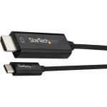 StarTech.com CDP2HD2MBNL 4K 60Hz - HBR2 USB-C to HDMI Cable - 2m (6ft) - Black HDMI 2.0 - DP 1.2 Alt Mode - Thunderbolt 3 Compatible - Laptop to HDMI Monitor / Display