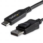 StarTech.com CDP2DP146B 8K 60Hz - HBR3 - HDR - DSC USB-C to DisplayPort Cable - 1.8m (6ft) - Black DP 1.4 Alt Mode - USB-C to DP - Thunderbolt 3 Compatible