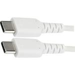StarTech.com RUSB2CC1MW USB 2.0 - 480Mbps - 60W USB-C Cable - 1m - White Durable - Fast Charge - Sync - USB 2.0 - Type C - Laptop Charger Cord - TPE Jacket - Aramid Fiber - M/M - 60W - Samsung S10 - S20 - iPad Pro - MS Surface
