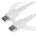 StarTech.com RUSB2CC2MW USB 2.0 - 480Mbps - 60W USB-C Cable - 2m - White Durable - Fast Charge - Sync - USB 2.0 - Type C - Laptop Charger Cord - TPE Jacket - Aramid Fiber - M/M - 60W - Samsung S10 - S20 - iPad Pro - MS Surface