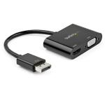 StarTech.com DP2VGAHD20 DisplayPort to HDMI VGA Adapter - DisplayPort 1.2 HBR2 to HDMI 2.0 (4K 60Hz) or VGA 1080p Converter Dongle - DP to HDMI or VGA Monitor Adapter - Digital Video Display Adapter