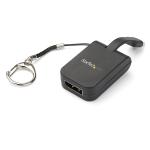 StarTech.com CDP2DPFC Compact USB-C to DisplayPort 1.4 Adapter - 8K 60Hz/4K USB-C to DP Video Converter w/ Keychain Ring - USB Type-C DP Alt Mode (HBR3 HDR DSC) to DP Monitor Dongle - TB3 Compatible