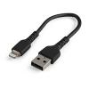 StarTech.com RUSBLTMM15CMB USB 2.0 - 480Mbps USB-A to Lightning Cable - 15cm - Black Durable - Black - Heavy Duty - Rugged Aramid Fiber - USB Type A to Lightning Charger - Sync Power Cord - Apple MFi Certified - iPad - iPhone 12 StarTech.com RUSBLTMM15CMB USB 2.0 - 480Mbps USB-A to Lightning Cable - 15cm - Black Durable - Black - Heavy Duty - Rugged Aramid Fiber - USB Type A to Lightning Charger - Sync Power Cord - Apple MFi Certified - iPad - iPhone 12