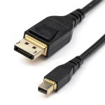 StarTech.com DP14MDPMM2MB 8K 60Hz - HBR3 - HDR Mini DP to DisplayPort Cable - 2m (6ft) - Black DP 1.4 - Ultra HD 4K 120Hz - Mini DP to DP