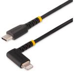 StarTech.com RUSB2CLTMM1MR USB 2.0 - 480Mbps USB-C to Lightning Cable - 1m - Black MFi Certified - Angled - USB-C to Lightning Cable - 3ft