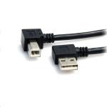 StarTech.com USB2HAB2RA3 USB 2.0 - 480Mbps USB-A to USB-B Cable - 90cm - Black Right Angle - USB 2.0 - A to B - M/M