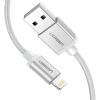 UGREEN 60161 USB 2.0 - MFi Certified Lightning to USB-A Cable - 1m - Silver Nylon Braided - Aluminium Case UGREEN 60161 USB 2.0 - MFi Certified Lightning to USB-A Cable - 1m - Silver Nylon Braided - Aluminium Case