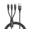 Unitek C14049BK 3-in-1 USB Charge Cable - 1.2m - Black Supports USB-A to Micro-B / Lightning / USB-C Unitek C14049BK 3-in-1 USB Charge Cable - 1.2m - Black Supports USB-A to Micro-B / Lightning / USB-C