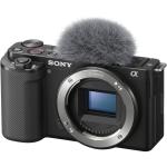 Sony ZV-E10 Mirrorless Camera Body Only (Black), 24.2MP APS-C Exmor CMOS Sensor , UHD 4K30p and Full  HD 120p Video, Up to 11-fps Shooting, Real-Time Eye AF and Tracking, 3.0" Side Flip-Out Touchscreen LCD, Headphone and Microphone Ports