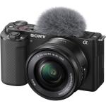 Sony ZV-E10 Mirrorless Camera w/16-50mm Kit (Black), 24.2MP APS-C Exmor CMOS Sensor , UHD 4K30p and Full HD 120p Video, Up to 11-fps Shooting, Real-Time Eye AF and Tracking, 3.0" Side Flip-Out Touchscreen LCD, Headphone and Microphone Ports