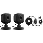 Blink Mini 2 Outdoor Camera - Black - 2 Pack - HD 1080p - Two Way Audio - Motion detection - Night View in Color - Built-in Spotlight - Outdoor IP65 (2x Blink Weather Resistant Power Adapter Included)