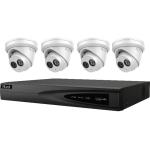 HiLook 6MP/3K 4 Channel NVR Surveillance System with 3TB HDD, Include 4 x IPC-T261 Turret PoE IP Camera