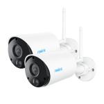 Reolink Argus Eco V2 3MP/2K Wire-Free Smart Security Camera (Type-C), White - 2 Pack, 5200mAh Battery, Person/Vehicle Detection, Time-Lapse