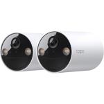 TP-Link Tapo C410 3MP/2K Outdoor Wire-Free Battery Camera - 2 Pack 6400mAh Battery / Color Night Vision /Two-way Audio / Local Storage via MicroSD up to 512GB