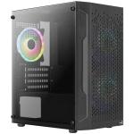 Aerocool Trinity MiniTower Case Support mATX, MINI ITX, Tempered Glass, 2 X RGB 140mm Fans and 1 X RGB 120mm Fan Pre-installed, CPU Cooler Support Upto 158mm, GPU Support Upto 297mm, 4XPCI Slot, 280mm Radiator Supported, Front I/O: 3XUSB, H
