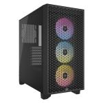 Corsair 3000D RGB Black Mid Tower  Gaming Case Tempered Glass, 3x 120mm ARGB Fan, CPU Cooler Support Upto 170mm, Graphics Card Support Upto 360mm, 7 +2 (Vetical) PCI Slot, 360mm Rad Supported, Front I/O: 2x USB, HD Audio