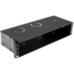 Dynamix HWMB200-2U 2U 200mm Deep 19" Fully Enclosed Hinged Wall Mount Bracket. Includes Lid and Base Panels.Incorparates Side Venting and Rear Cable Entry Plus Knock Outs on Top, Bottom & Sides. Black Colour