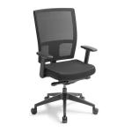 Eden Office Media Ergo Task Office Chair, 7-Way Ergonomic Adjustment - With Armrest - Standard Black Fabric - Max Weight 140kg - 10 Years Local Warranty